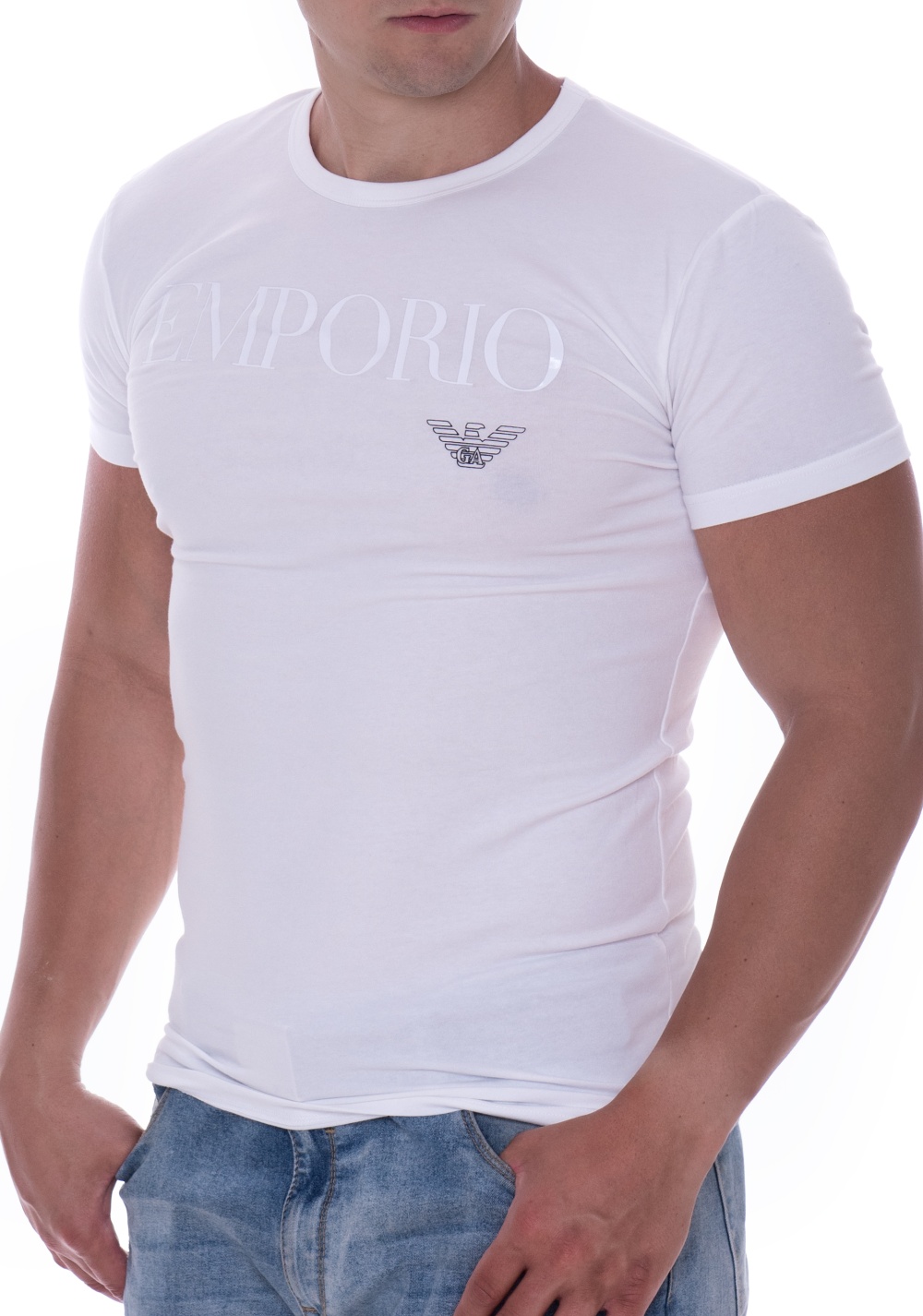 Pánske tričko Emporio Armani 111035 CC716 S Biela