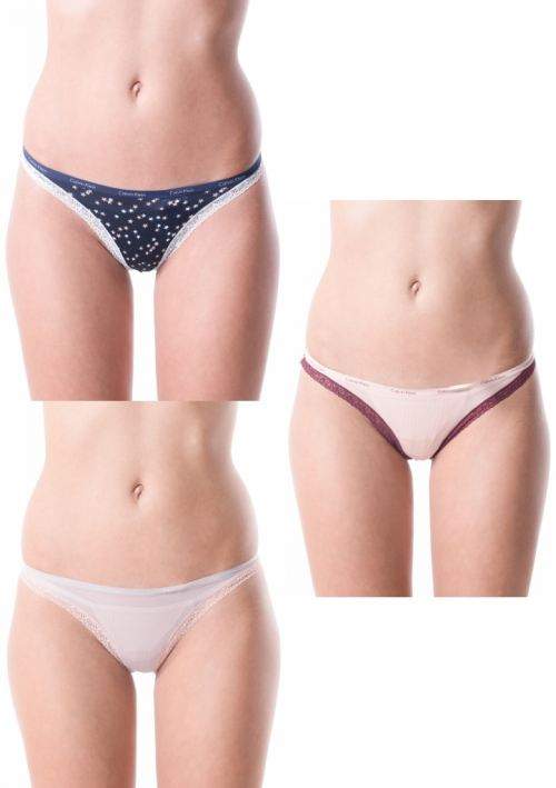 Dámska tangá Calvin Klein QD3592E 3PACK XS Mix