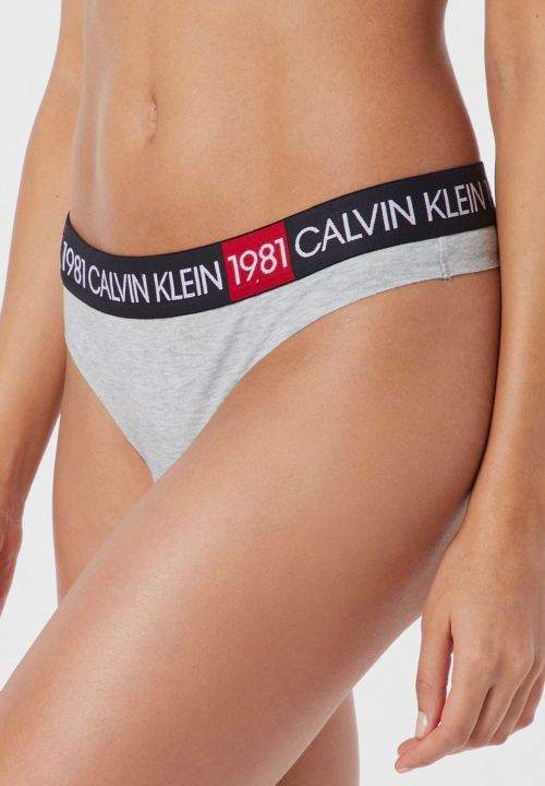 Dámska tangá Calvin Klein QF5448 L Sivá