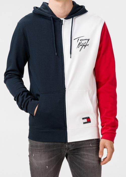 Pánska mikina s kapucňou Tommy Hilfiger UM0UM01804 L Tm. modrá