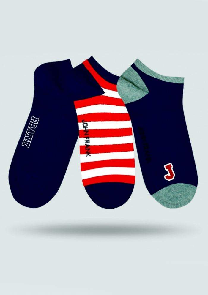 Pánske ponožky John Frank JF3SS18S16 3PACK UNI Tm. modrá